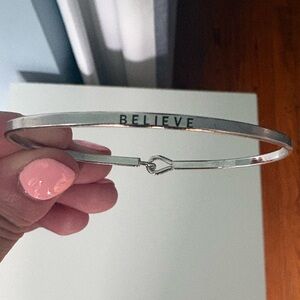 J. Crew Silver 'Believe' Bracelet